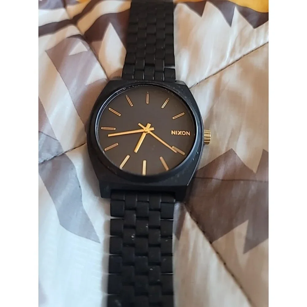 Nixon The Time Teller Black Metal Stainless Steel Watch
